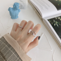 wholesale S925 Sterling Silver 246 Korean Version INS Minimalist Candy Wave Line Women's Ring Adjustable Stackable Silver Ring-0-3