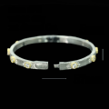 wholesale 925 Silver Gold-Plated Bracelet with High-Carbon Diamonds, Silver Sandblasted and Diamond-Inlaid, Exquisite and Niche Versatile Jewelry for Women-0-1