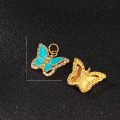 wholesale Gold-plated 925 Silver Enamel Butterfly Pendant for DIY Bracelet Necklace Accessory Hand Weaving Materials-0-8