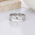 wholesale S925 Sterling Silver Simple French Style Irregular Shaped Open Ring Versatile Fashion Luxury Wind Ring-0-2