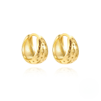 wholesale S925 Sterling Silver Geometric Wide Zircon-inlaid Star Hoop Earrings, Hot In And On Ins-Gold#2 925 Silver