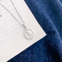 wholesale 999 Silver Mermaid Pendant Necklace for Women, Small Luxurious European and American Style Niche Fairy Fish Tail Collarbone Chain-Matching cross necklace/approx. 1.4g&gt;XL000155-2