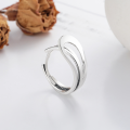 wholesale S925 Sterling Silver Retro Korean-style Minimalist Geometric Line Ring Fashion Commuting Casual Open Adjustable Band-0-0