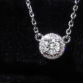 wholesale 9/10/14/18k Gold Minimalist Solitaire Cultured Diamond Pendant Necklace-0-0