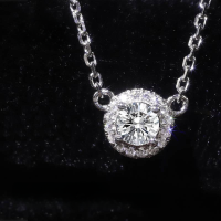 wholesale 9/10/14/18k Gold Minimalist Solitaire Cultured Diamond Pendant Necklace-9k gold cultured diamond necklace
