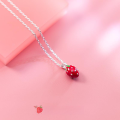 wholesale S925 Silver Na Lan Women's Korean Style Fashion Sweet Small Strawberry Necklace Fruit Short Collarbone Chain D2031-0-2