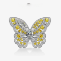wholesale S925 Sterling Silver New 15ct Teardrop 7*9 Butterfly Ring Full Diamond Creative Personality Ring-0-0