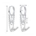 wholesale S925 Sterling Silver Double Layer Tassel Star Earrings, Minimalist Style, Long Drop Ear Cuffs, Unique and High-End Jewelry-0-6