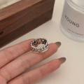 wholesale S925 Sterling Silver Vintage Open-Ended Chain Ring for Women, Korean New Retro Style Distressed Elegant and High-End Feel Ring-0-1