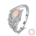 wholesale S925 Sterling Silver GMR Collection Natural Moonstone Open Ring Hammer Texture Fashion Stackable Wholesale-0-9