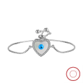 wholesale S925 Sterling Silver Adjustable Natural Mother-of-Pearl Heart Bracelet for Women Factory Direct Wholesale-0-0