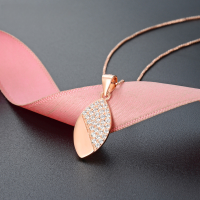 wholesale S925 Sterling Silver Diamond-Encrusted Necklace for Women, Minimalist and Luxurious Small Design, High-End Feeling Full Diamond Oval Pendant Simple Collarbone Chain-Single Pendant - Without Chain 925 Silver