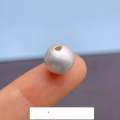 wholesale 999 Pure Silver Beads Loose Beads Matte Beads Ancient Method Silver Beads Round Beads Handmade DIY Beading Materials Pure Silver Accessories Single Bead-0-19