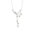 wholesale Silver S999 Maker's New Versatile Vintage-inspired Small Fresh Drawn Flower Necklace with Fringe Lily of the Valley Pendant-0-4