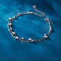 wholesale Pure Silver Starry Sky Story S990 Double Layer Small Fresh Ins Trendy Niche Design Bracelet for Women-0-0