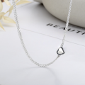 wholesale S925 Sterling Silver Korean-style Minimalist Heart Cross Pendant Creative Trendy Women's Collarbone Chain-0-0