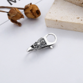 wholesale S925 Sterling Silver Vintage Antique Mechanical Bear Skull Rose Pattern 3D Universal Double-Ended Clasp-0-2