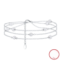 wholesale S925 Sterling Silver Cloud-Pull Jewelry Ankle Chain, Three-Layer Stackable, Natural Baroque Pearl, Vintage Elegance, Wholesale-0-6