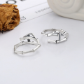 wholesale S925 Sterling Silver Retro Vintage Bamboo Joint Adjustable Open Ring-0-2