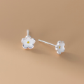 wholesale S925 sterling silver sweet five-petal flower drop glue threaded stud earrings, minimalist and stylish ins-inspired accessory M04927-0-6