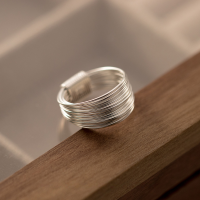wholesale S925 Sterling Silver Minimalist Multi-Layer Twisted Ring,Ins Style Luxe High-End Index Finger Ring R01054-S925 silver ring US size 6