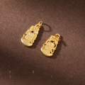 wholesale Gold-plated 925 Silver Small Fortune Pendant, Auspicious Hanging Ornament, Longevity Pattern Bracelet, Side Hanging Bracelet Necklace DIY Jewelry Accessories-0-15