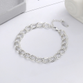 wholesale S925 Sterling Silver Spliced Irregular Double Loop Bracelet Simple Ins Minimalist Style Versatile Wrist Accessory-0-0