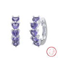 wholesale S925 Sterling Silver Jewelry, Heart Zircon White Gold Ear Hoops, Simple and Versatile, Direct from Manufacturer-0-8