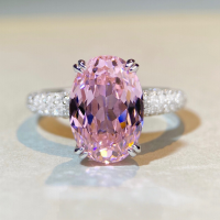 wholesale S925 Sterling Silver Pink Diamond Ring for Women, Candy-Colored Sweet and Fresh Zircon Diamond Ring, High Carbon Diamond Ring Wholesale-Blue Diamond-CBJZ216 7
