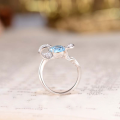 wholesale 18k Gold Plated Sterling Silver Natural Sky Blue Topaz 7x9mm Oval High-End Jewelry Closed Ring-0-3