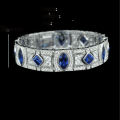 wholesale Metal material: 925 silver gold plated High carbon diamond, royal blue, Art Deco style antique party jewelry for women bracelet-0-2