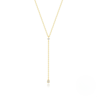 wholesale S925 Sterling Silver Zircon Zirconia Necklace Bracelet Earrings Set, Classic Light Luxury Versatile Jewelry-Gold-Necklace 925 Silver