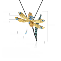 wholesale S925 Sterling Silver Designer Brooch Pendant Two-Way Dragonfly Design High-End Natural Topaz Necklace Pendant-0-0