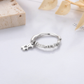 wholesale S925 Sterling Silver Retro Creative Style Cute Bear Pendant Elastic Design Ring Versatile Accessory for Women-0-2