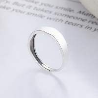 wholesale S925 Sterling Silver Korean Style English Plain Minimalist Ring, Ins Trend Versatile Daily Wear Open Adjustable Ring-YFJ1141/approx. 3g Adjustable opening
