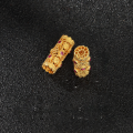 wholesale S925 gold-plated hollow barrel bead three-way separator pendant DIY jewelry accessory gold-over-silver bead stringing-0-12