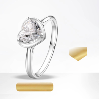 wholesale 18k Gold, Ins Style Heart Shaped Lab-Grown Diamond Ring, Gold Ring, Engagement Solitaire 1 Carat Real Diamond White Gold Ring-18K Gold 1 Carat Cultured Diamond Ring Hong Kong Code No. 18