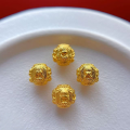wholesale Gold-plated 925 ancient silver fittings with engraved Four-Not-Buddha spacer beads, waist beads, top beads, and loose beads for DIY collectible accessories-0-6