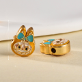 wholesale S925 gold-plated enamel Labubu spacer beads for DIY bracelets, necklaces, pendants, handcrafted cord accessories-0-7