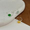 wholesale S925 Sterling Silver Adjustable Chalcedony Open Ring for Women, Korean Summer New Small-Breakthrough Style Versatile Elegant Ring-0-4