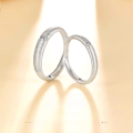 wholesale 925 Sterling Silver Brushed Matte Couple Rings, Minimalist and High-End Ins Style Plain Bands for Qixi Festival Gift-0-0