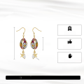 wholesale Metal Bohemian style hollow long shell earrings ins fashion ocean wind conch earrings natural-0-3
