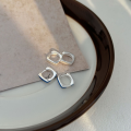 wholesale S925 Sterling Silver Enamel Drop Square Earrings for Women, New Trendy Niche High-End Ear Clasp Light Luxury Hoop-0-3