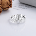 wholesale S925 Sterling Silver Shell-shaped Ring, Fresh and Sweet Korean Style Minimalist Design Versatile Band-0-1