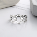 wholesale S925 Sterling Silver Irregular Interlocking Circles Ring with Ins Casual Style Design-0-2