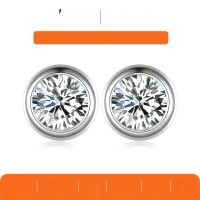 wholesale S925 Sterling Silver Bubble Moissanite Earrings, Minimalist Luxury Design, Eye-Catching Sparkle, Popular Women's Jewelry-Platinum 0.5 carat*2