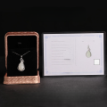 wholesale 925 Sterling Silver Inlaid Vintage Style White Jade Pendant with Identification Certificate, Waterdrop Nephrite Pendant for Women-0-3