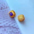wholesale S925 silver gold-plated natural charoite bread bead spacer DIY accessory semi-finished jewelry for bracelets and necklaces-0-7