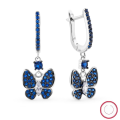 wholesale 925 Sterling Silver Jewelry Set Cross-Border Hot Pick Retro Elegant High-End Blue Butterfly Earrings Ring Necklace-0-4