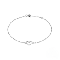 wholesale S925 Sterling Silver Creative Single Zircon Heart Bracelet For Women, Korean Style, Unique Design With Inlaid Zircon Accessory-Platinum-Style 1 925 Silver